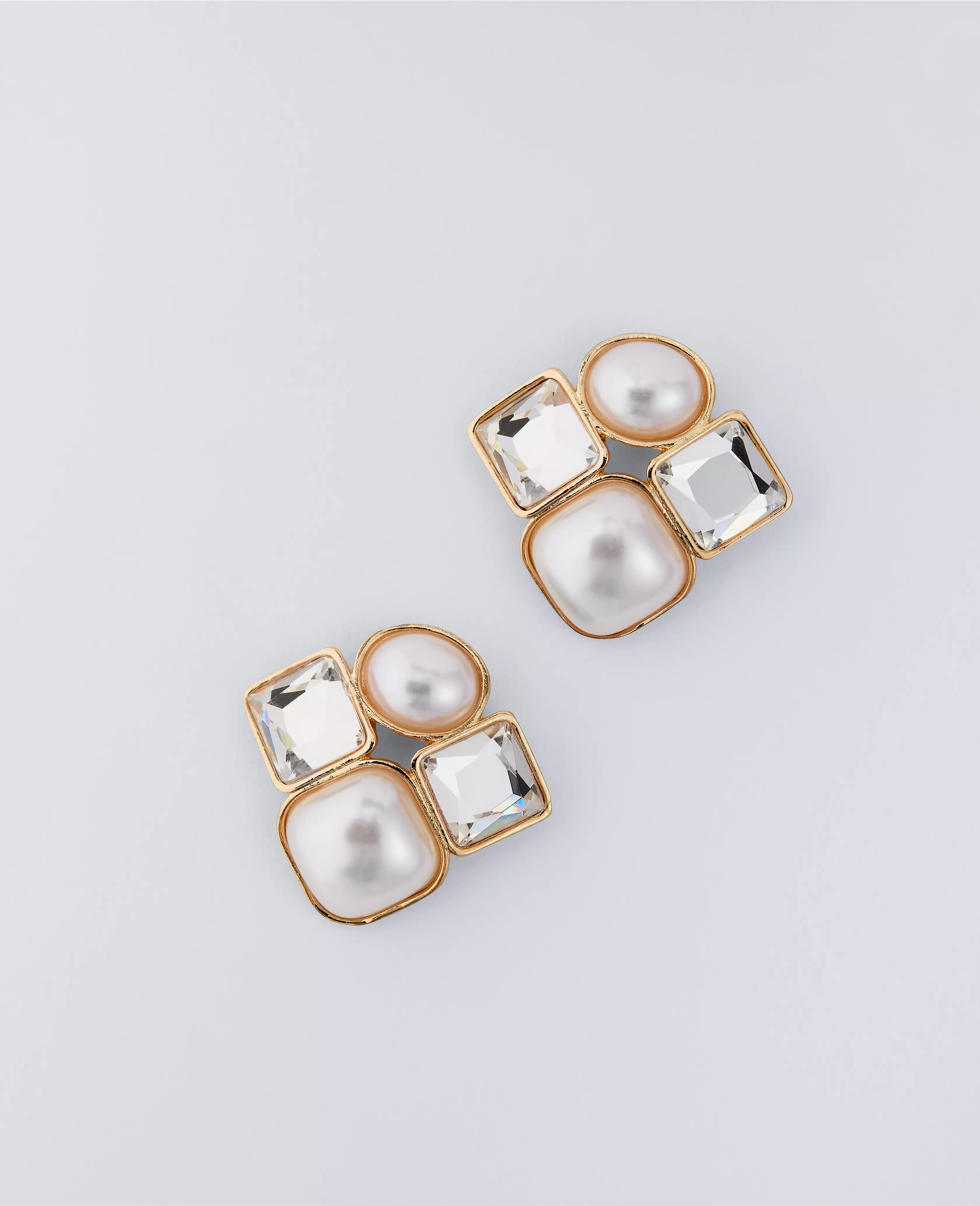 Crystal Pearlized Stud Earrings | Ann Taylor