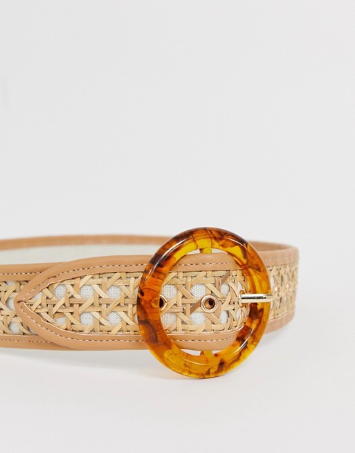 ASOS DESIGN straw waist and hip belt with tort buckle | ASOS US