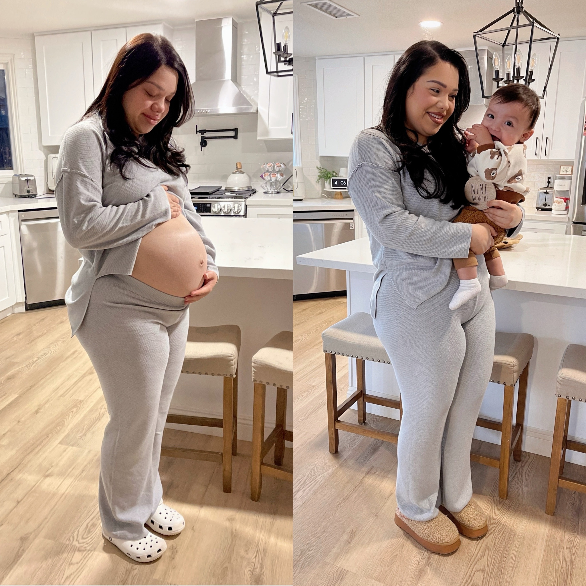 9 months in, 9 months out. This was my going to the hospital outfit 🥹🩵 

#LTKFamily #LTKBaby #LTKBump