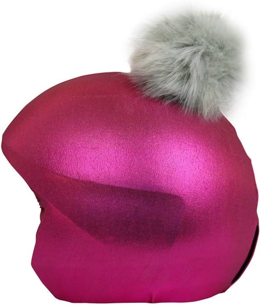 Coolcasc Pink with Grey Pon Pon Bike Bicycle Snow Ski Helmet Cover | Amazon (US)