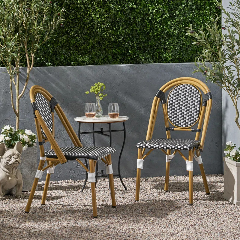 Premium All-Weather Wicker Outdoor Dining Side Chairs (Set of 2) | Wayfair North America