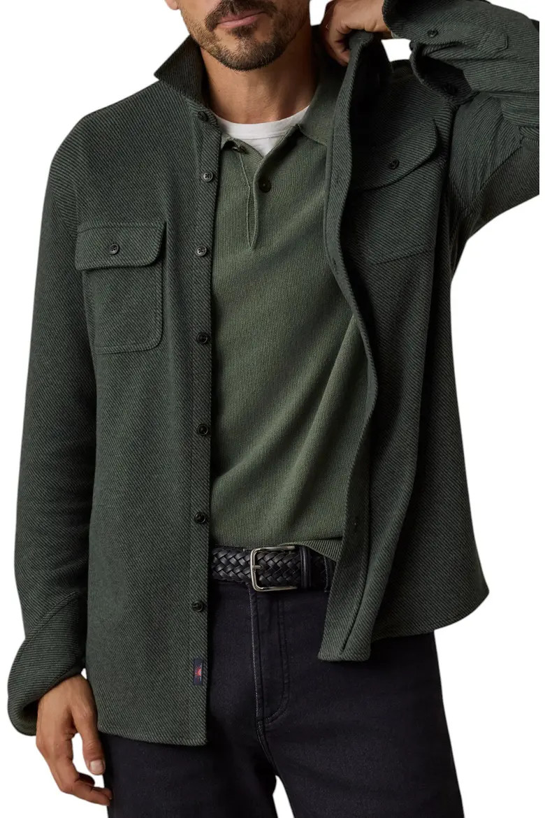 Faherty Legend Button-Up Shirt in Navy Twill at Nordstrom, Size Small | Nordstrom