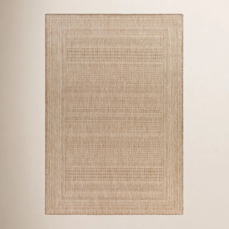Camar Oriental Indoor/Outdoor Area Rug in Khaki | Wayfair North America