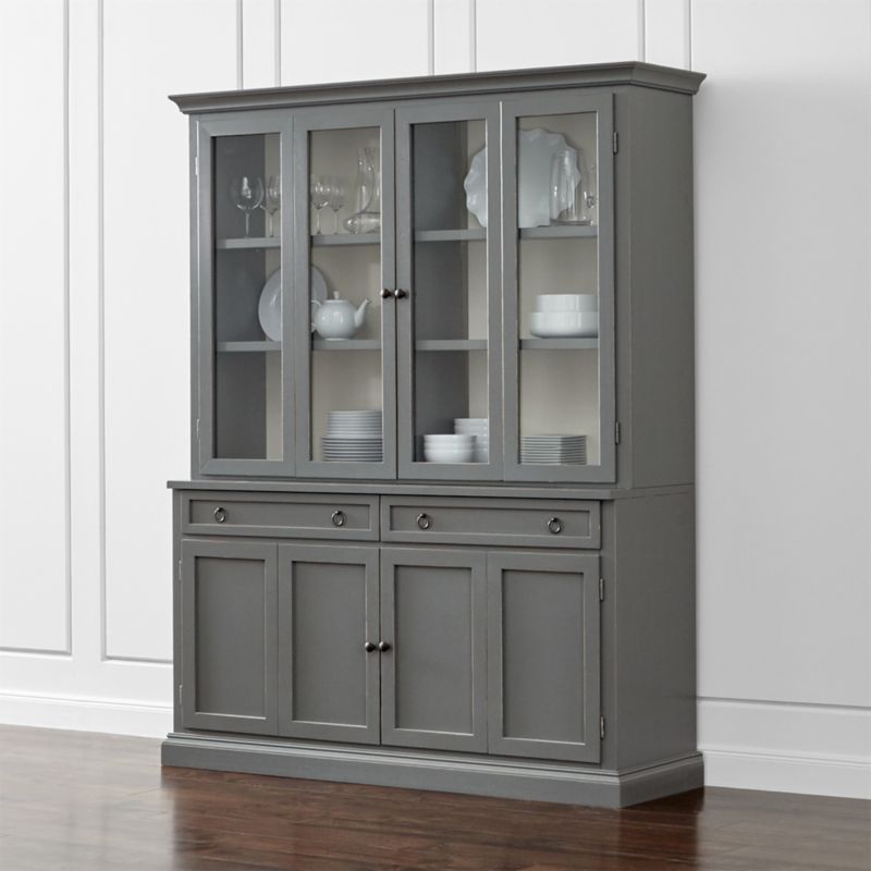 Cameo 2-Piece Grey Glass Door Wall Unit | Crate and Barrel | Crate & Barrel