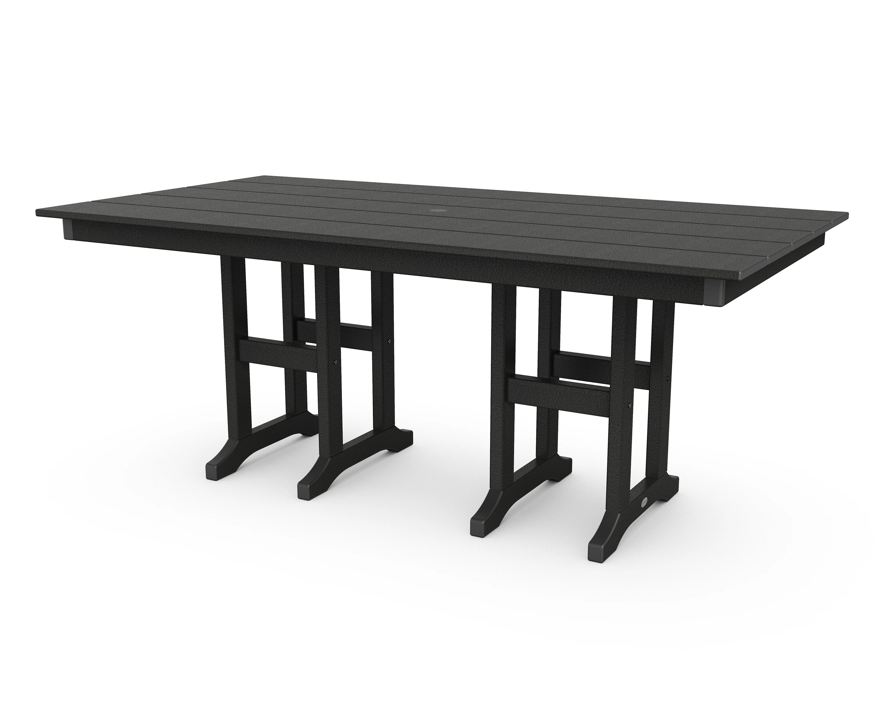 POLYWOOD Lakeside Rectangle Outdoor Dining Table 37.72-in W x 72-in L with Umbrella Hole | Lowe's
