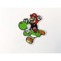 Mario Riding Yoshi Patch Gamer Clothing Appliqué Badge | Etsy (US)