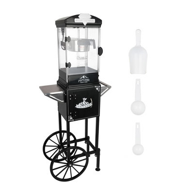 KWPZQEB Movie Popcorn Machine with Cart, Nostalgia Popcorn Maker Machine with 10 Oz Kettle & 3 plastic spoon, Home Theater Popcorn Machine, Black | Target