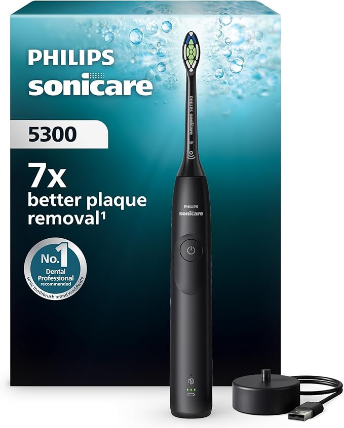 Philips Sonicare 5300 Electric Toothbrush, Sonic Toothbrush with 2 Intensity Levels, Pressure Ale... | Amazon (UK)
