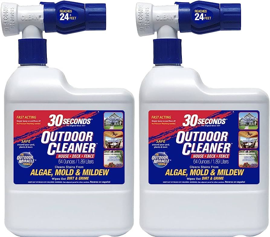 30 SECONDS Outdoor Cleaner Hose End Sprayer | 2 Pack | House Vinyl Siding Deck Fence Patio & More | Amazon (US)