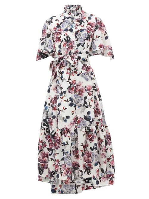 Erdem - Stefanna Floral-print Silk-georgette Dress - Womens - White Multi | Matches (US)