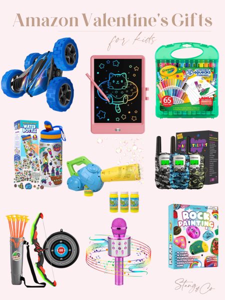 Amazon Valentine’s Day gifts for kids 

Toy ideas - remote control car - drawing kit - bow and arrow - wallow talkie - gifts for kits 

#LTKunder50 #LTKkids #LTKSeasonal