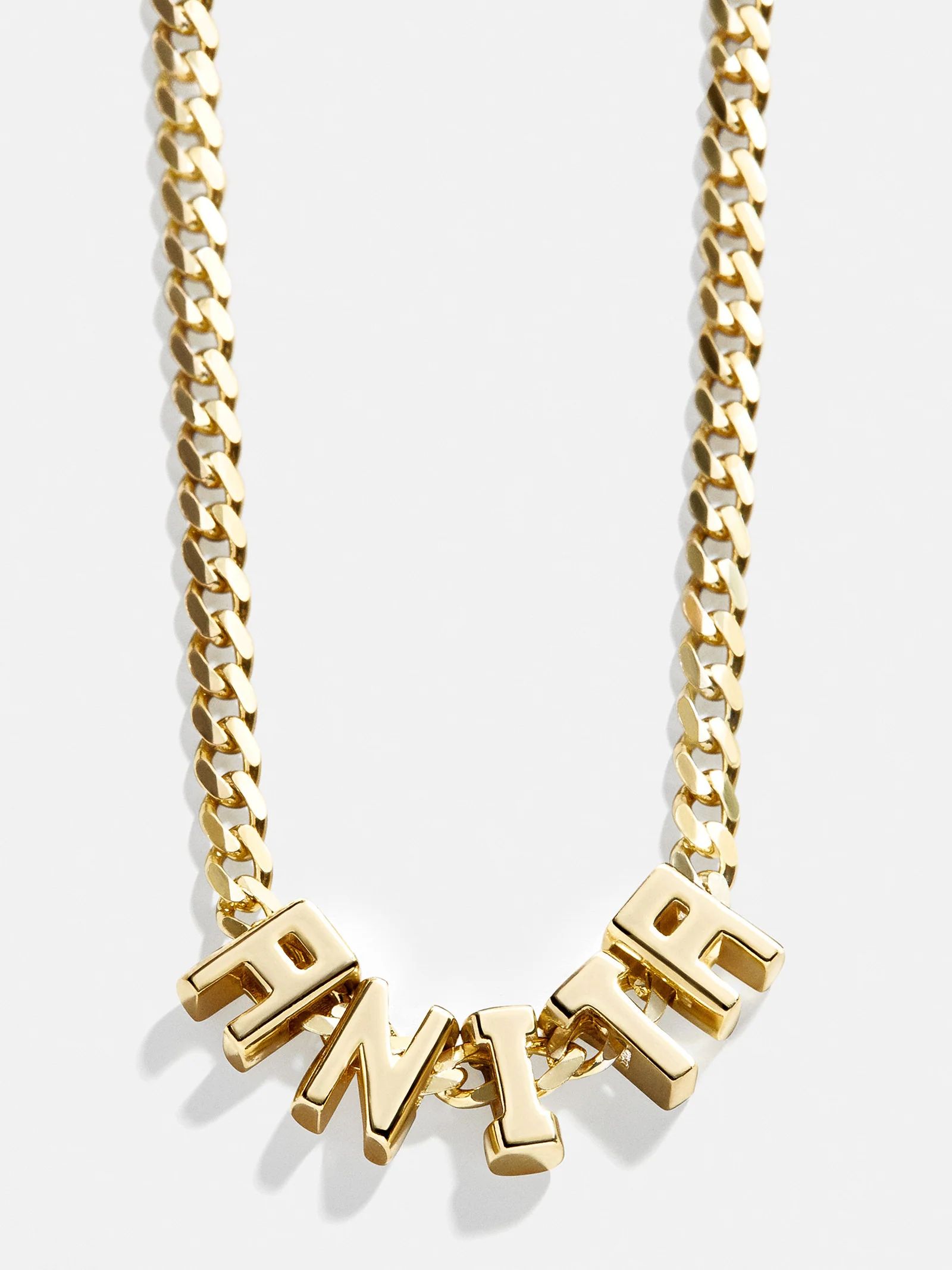 18K Gold Block Name Necklace | BaubleBar (US)