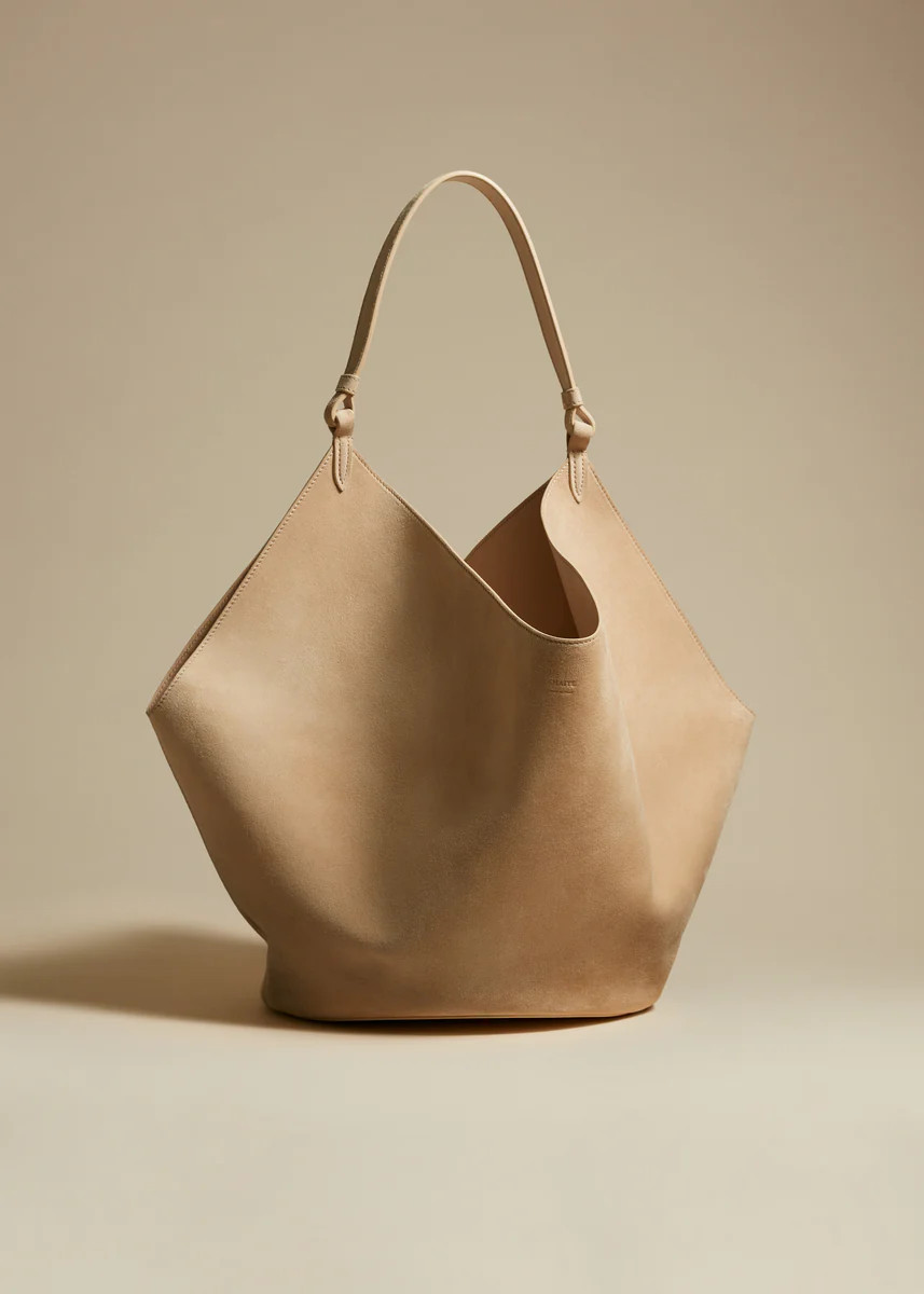 The Medium Lotus Tote in Coco Suede | Khaite