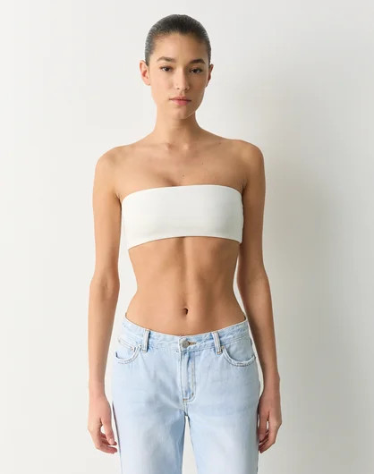 Strapless Bandeau Top in Milk | Glassons AU | Glassons (Australia)