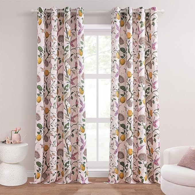 Topfinel Floral Curtains 84 Inch Length 2 Panels Set Pink Spring French Country Coquette Flower H... | Amazon (US)