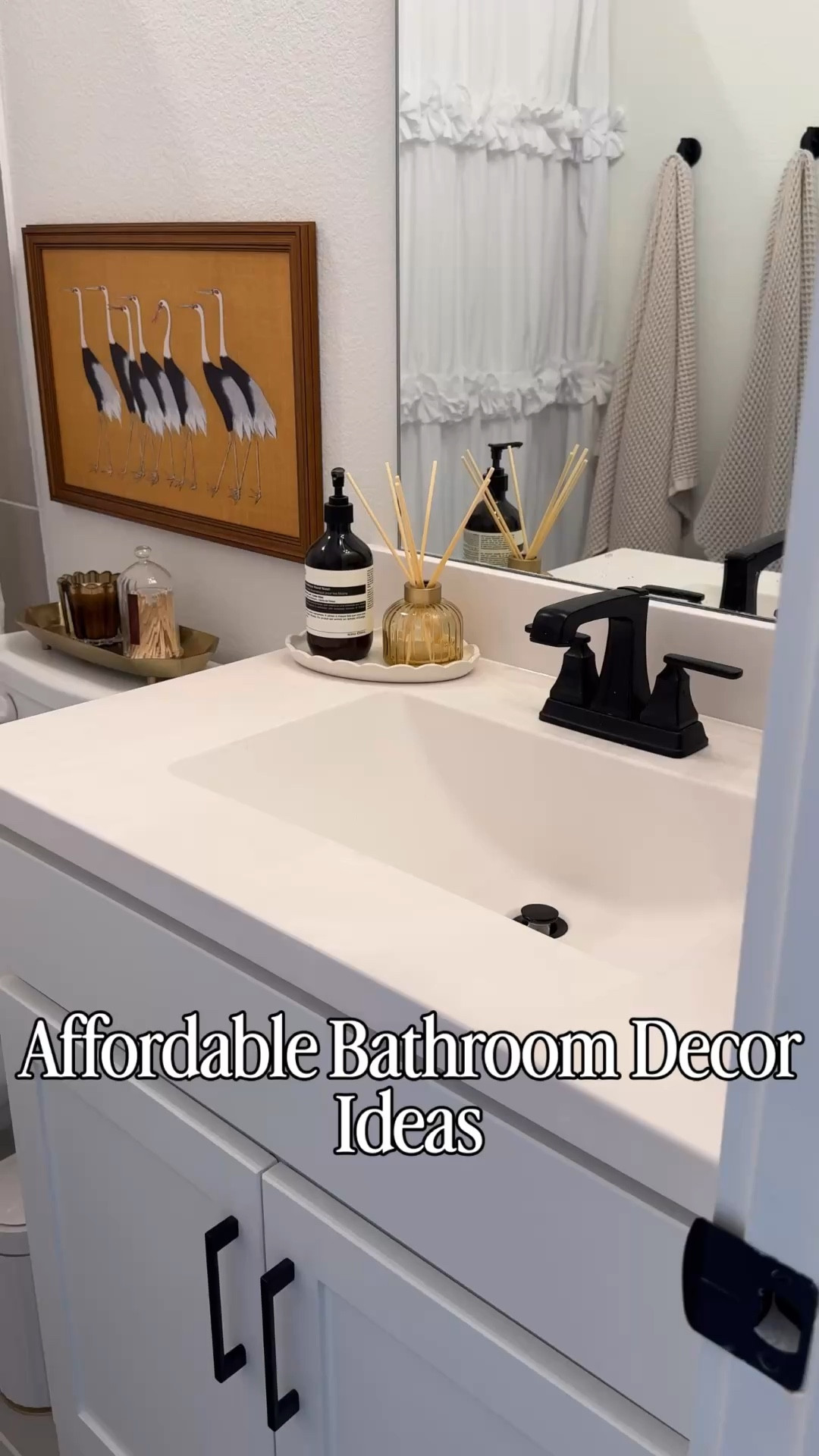Affordable bathroom decor ideas using Target and Amazon finds. I styled this small guest bathroom with simple neutral pieces including a scallop tray, soap dispenser, diffuser, framed art and brass accents for an easy everyday refresh. These affordable home decor finds are perfect for small bathroom styling, guest bathroom decor ideas, and neutral bathroom counter decor. Home decor that looks designer. Everything is linked for easy shopping. Follow me on LTK for daily fashion, home decor & Amazon finds.

#LTKHome #LTKSaleAlert