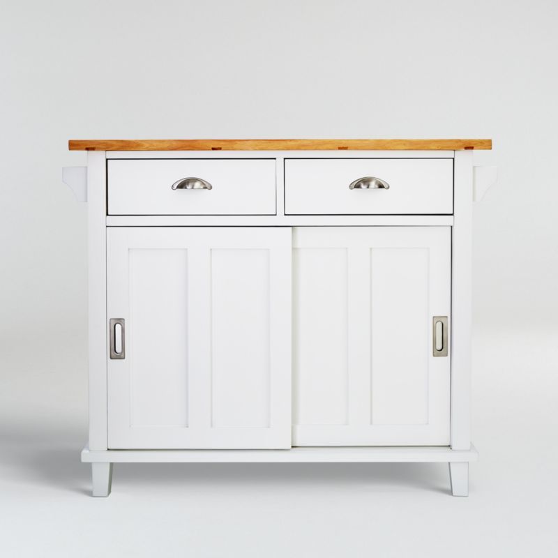 Belmont White Kitchen Island + Reviews | Crate and Barrel | Crate & Barrel