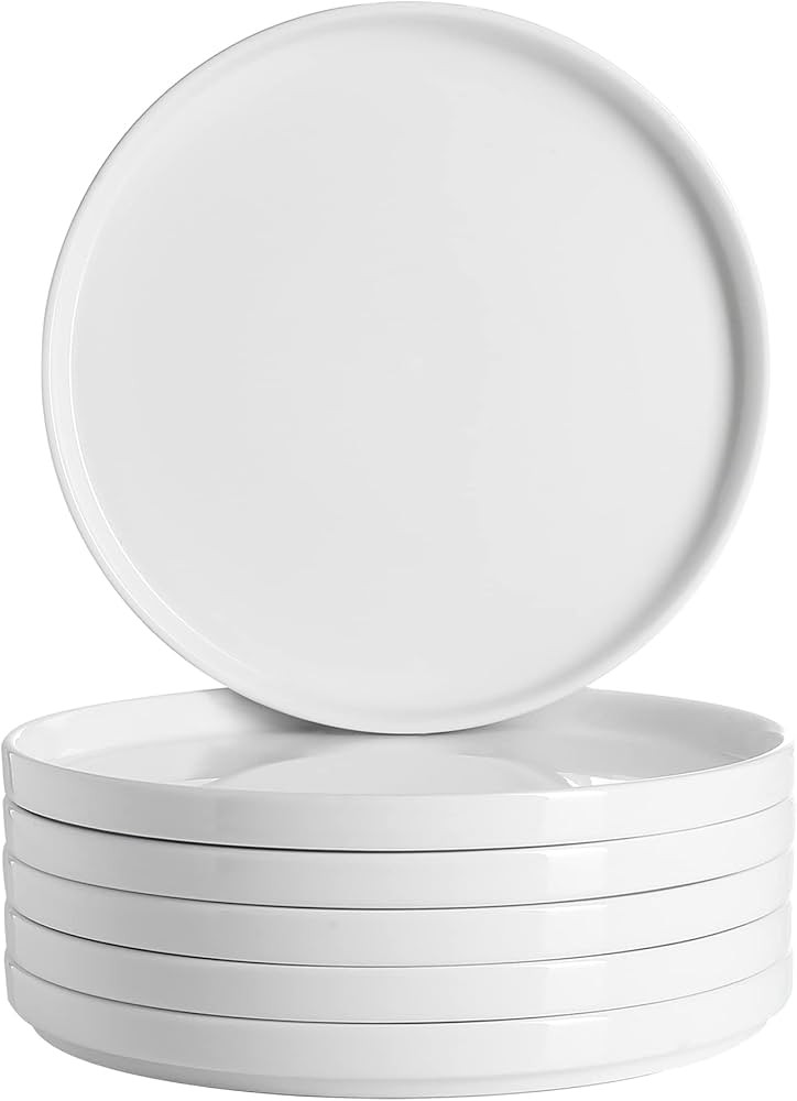 Onniyor Porcelain Dinner Plates Set, Round Dessert Salad Plates, 8 inch Serving Dishes, Scratch R... | Amazon (US)