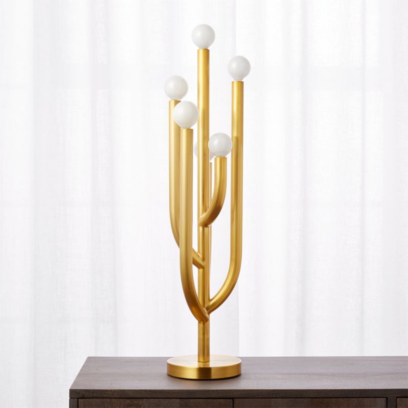 Cacti Glow Brass Table Lamp + Reviews | CB2 | CB2