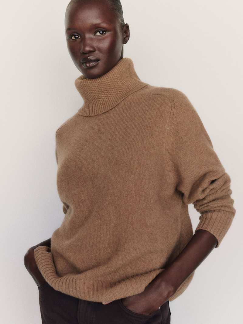 Reformation Dove Cashmere Oversized Turtleneck Ivory XS | Reformation (Global)