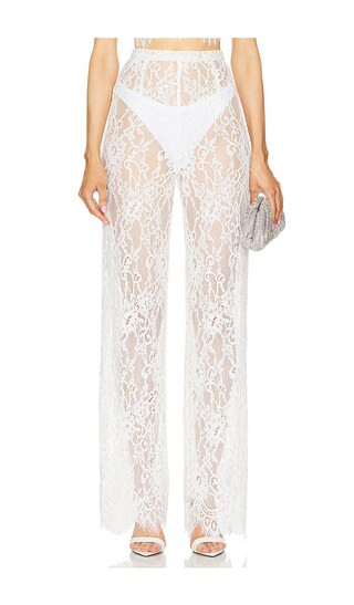 Capri Blanc Lace Pant in White | Revolve Clothing (Global)