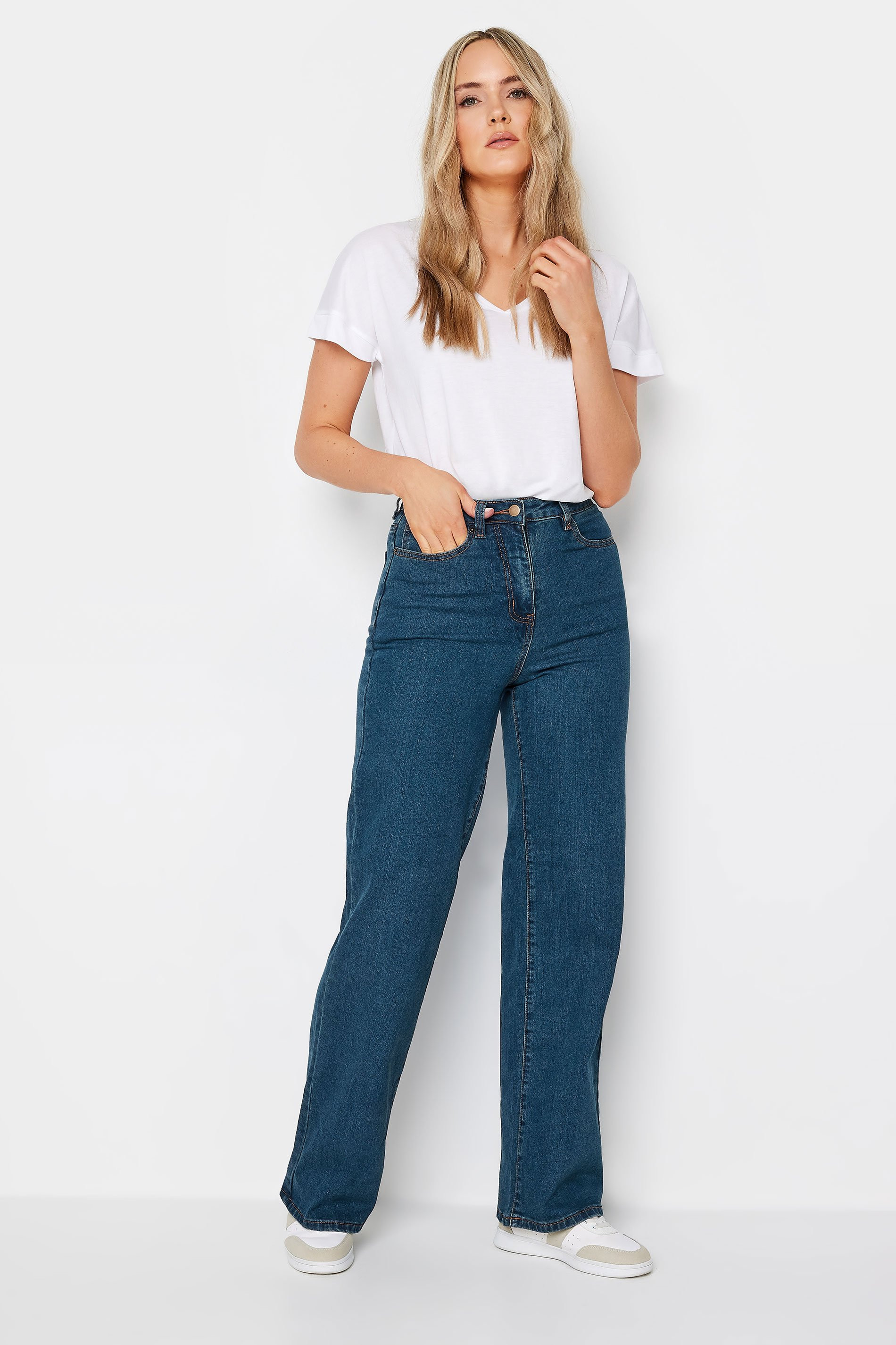 LTS Tall Indigo Blue BEA Stretch Wide Leg Jeans | Long Tall Sally