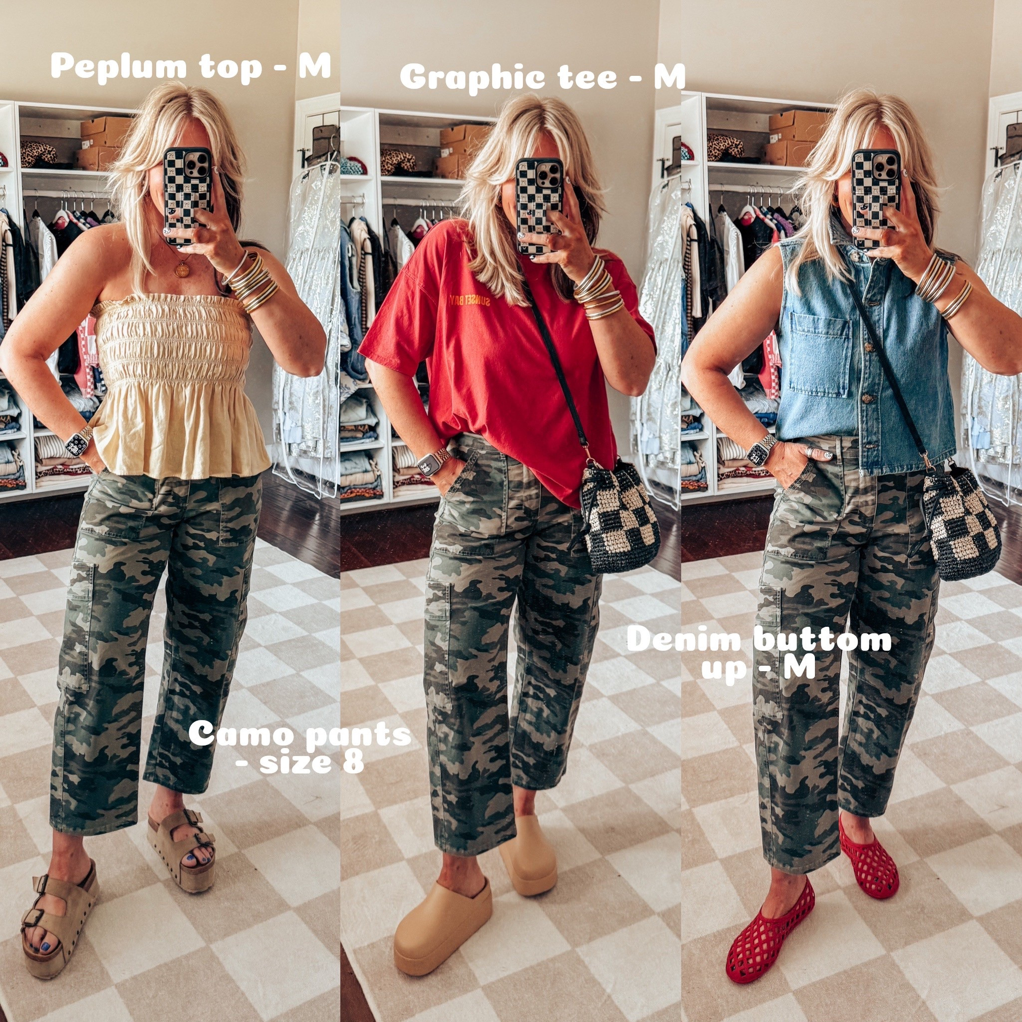 TARGET CIRCLE WEEK 🎯 
These camo pants are basically a neutral to me, they look good with almost anything! My sizes are on the pic. 


#LTKStyleTip #LTKSaleAlert #LTKOver40