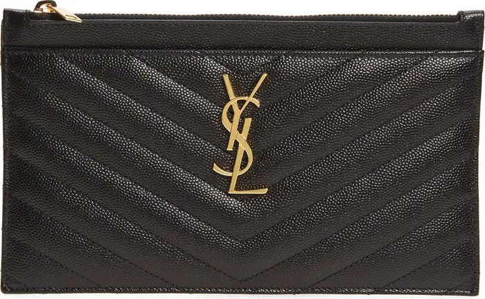 Saint Laurent Monogramme Quilted Leather Zip Pouch | Nordstrom | Nordstrom