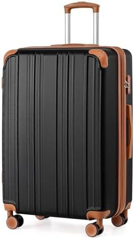 Coolife Luggage, Lightweight and Durable Hardshell, 28 in, apricot black | Amazon (US)