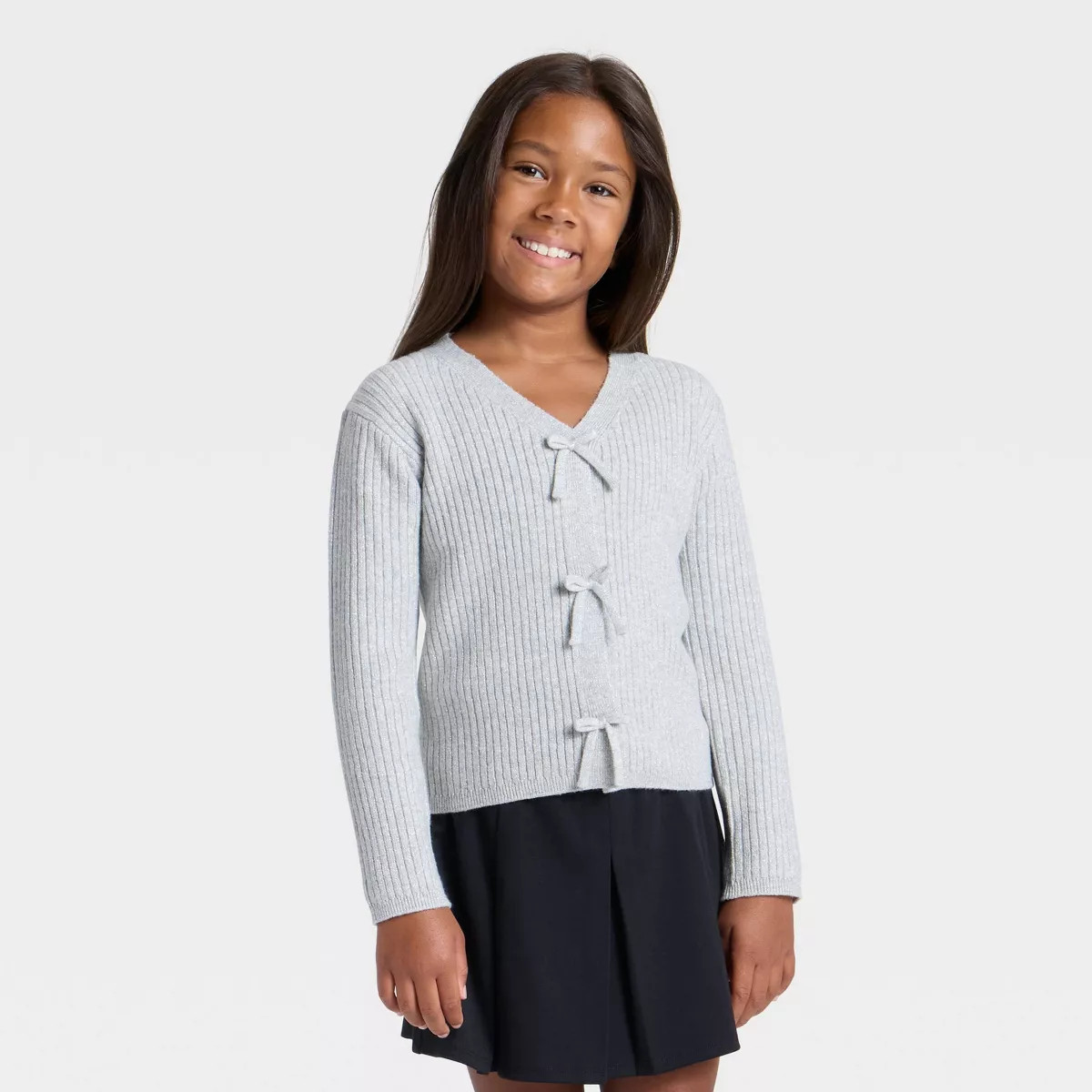 Girls' Ribbed Bow Cardigan - Cat & Jack™ | Target