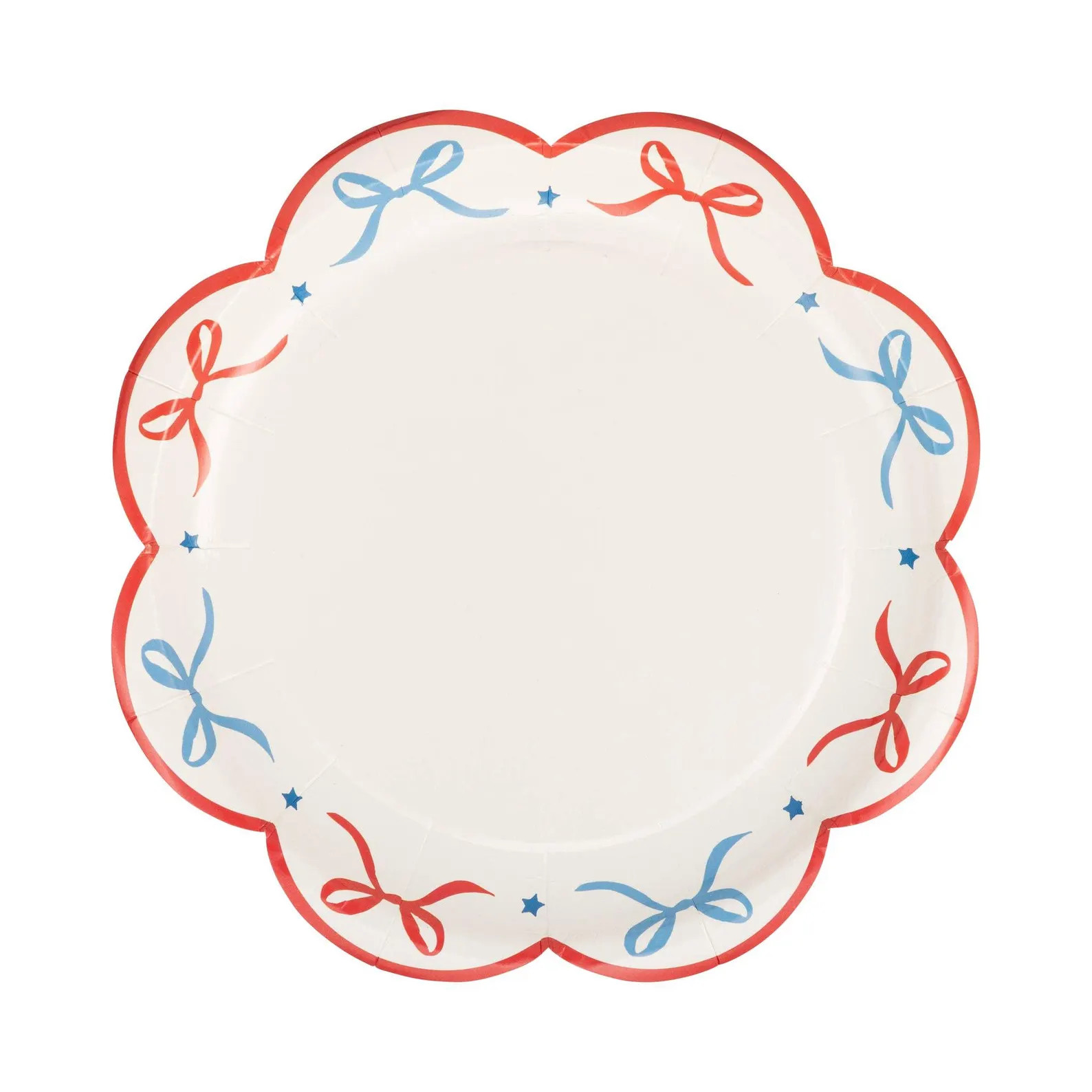 Patriotic Bow Party Plates | Americana Scalloped Paper Plates | 4th of July Party Supplies | Memo... | Etsy (Global)