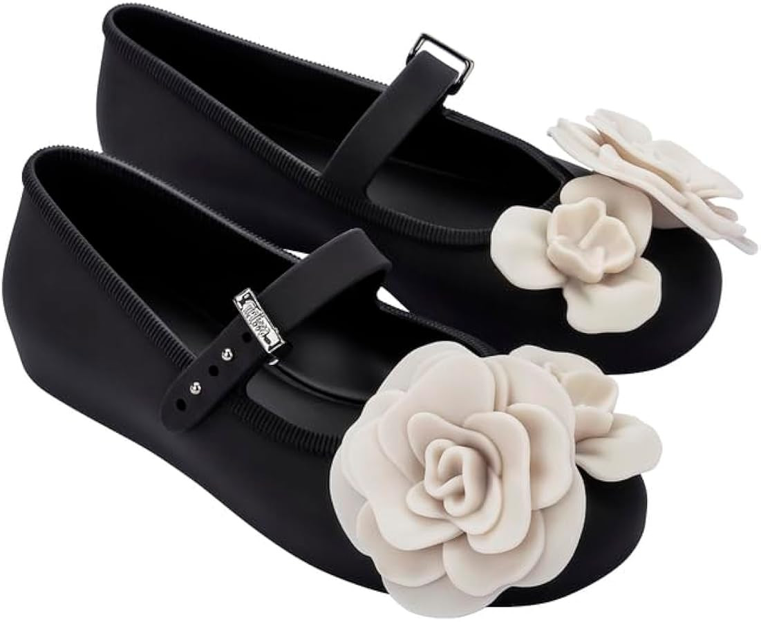 mini melissa Soft Ballerina Petals Flats with Strap for Girls | Amazon (US)