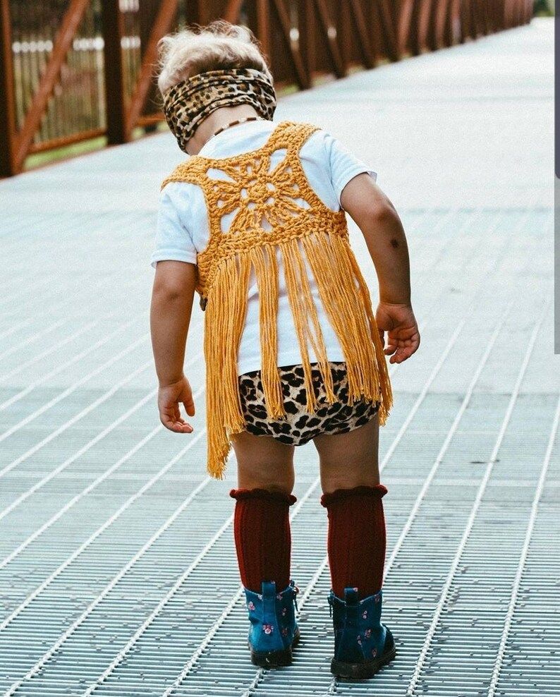 NESO FRINGE VEST| Infant| Baby| Toddler| Child| Boho Wear | Festival Top | Photoshoot outfit | Ma... | Etsy (US)