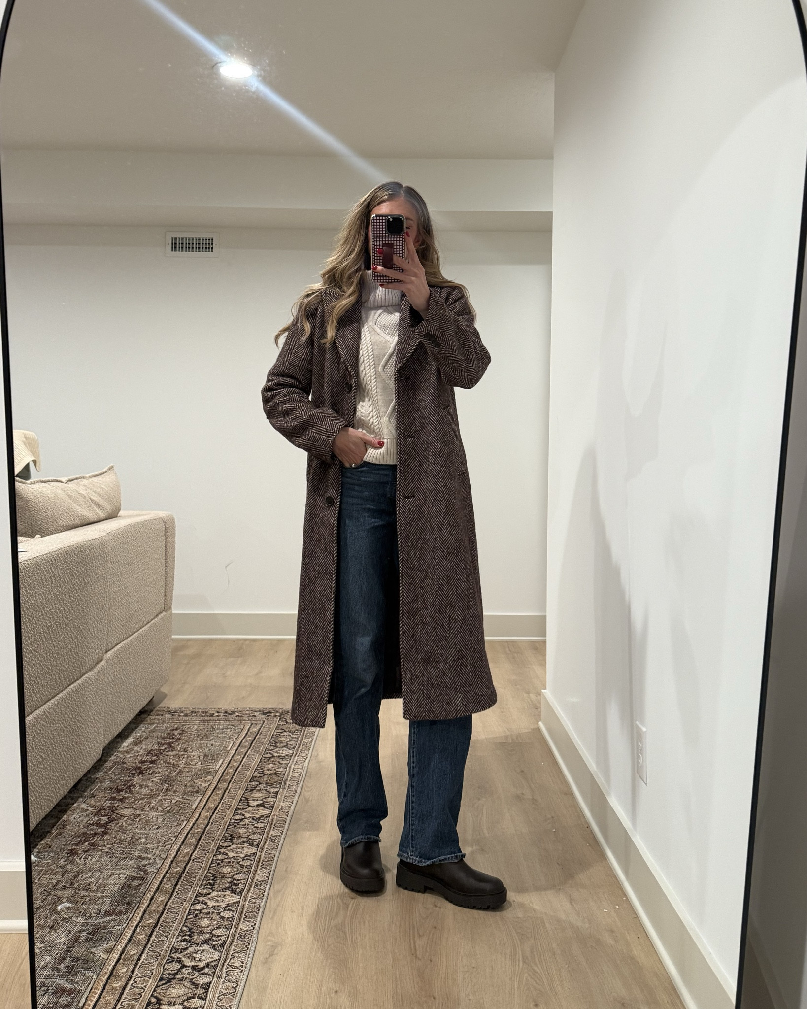 Waterproof Chelsea boots! 
Coat: runs tts but got medium tall to layer thick sweaters under
Sweater: medium 
Jean run tts (tall sizes) 

#LTKootd #LTKHoliday #LTKTall