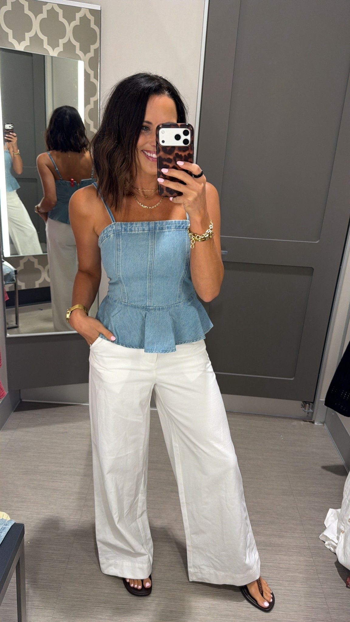 so flattering and easy to style

denim peplum top, light wash denim top, white pants outfit, casual chic outfit, summer outfit, everyday style

#ltkunder50 #casualchic #summeroutfit #everydayoutfit #neutralstyle #affordablefashion