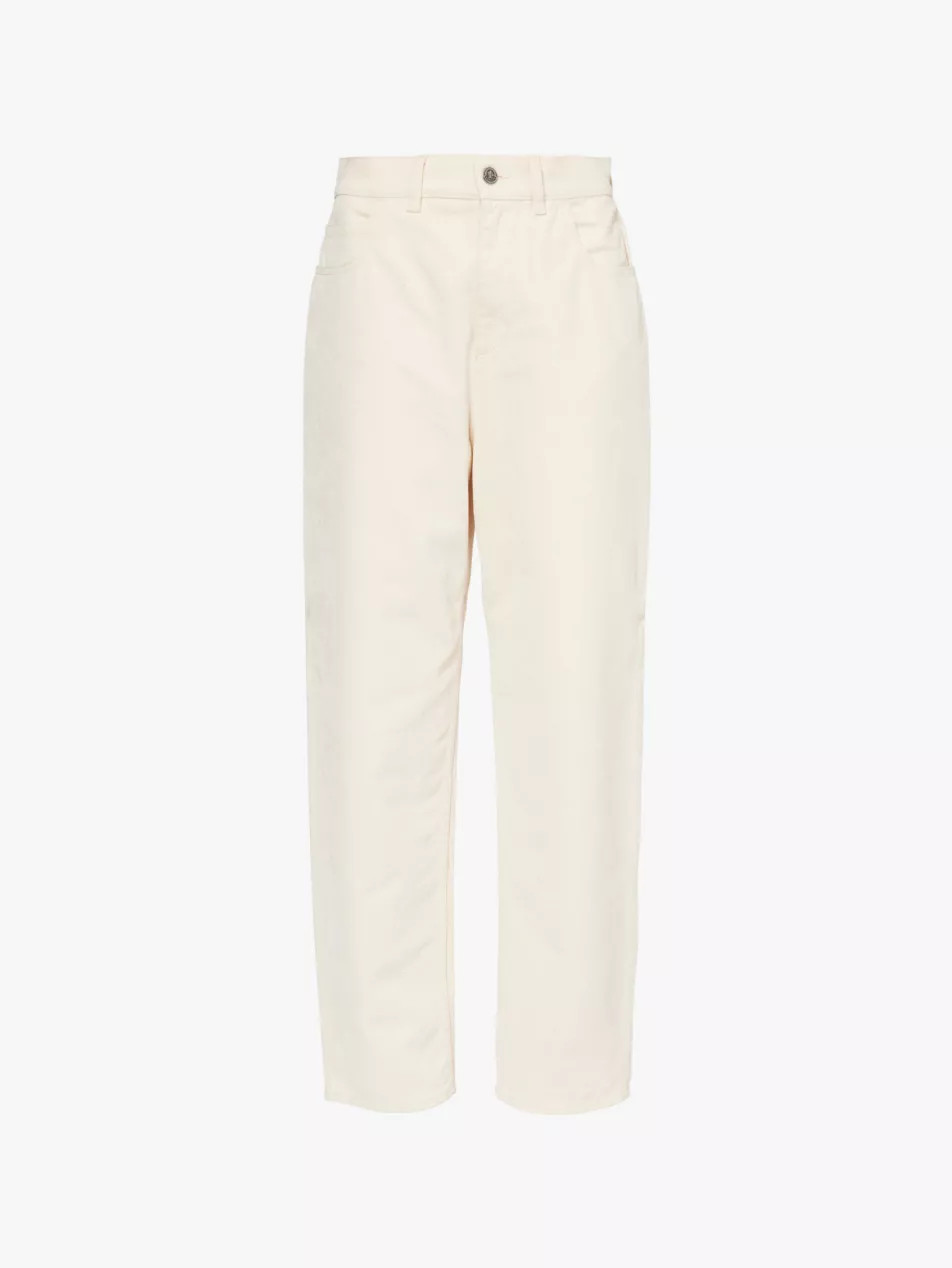 Brand-patch straight-leg mid-rise denim jeans | Selfridges