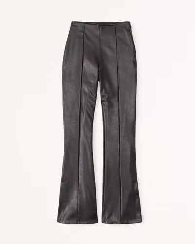 Split-Hem Vegan Leather Slim Flare Pant | Abercrombie & Fitch (US)