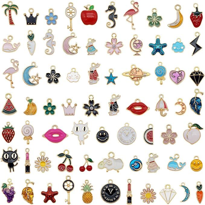 30pcs Mixed Enamel Charms Pendants for Jewelry Making Bulk lot Necklace Earrings Bracelet Craft F... | Amazon (US)
