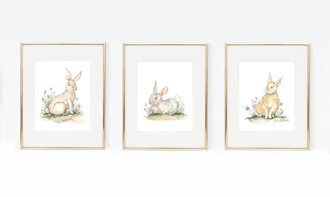 Set of 3 Bunny Artwork Baby Nursery Decor 3 for 1 Deal - Etsy | Etsy (US)