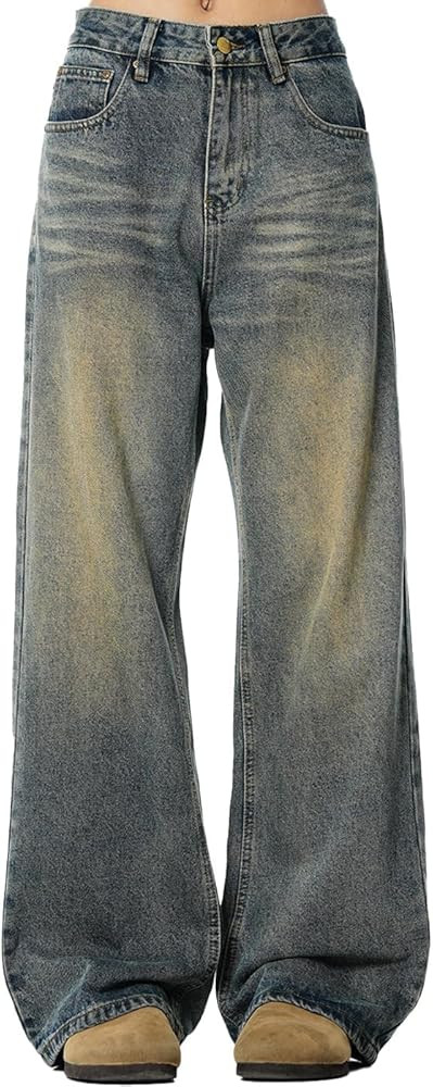 Baggy Jeans Men Y2k Wide Leg Vintage Skater Jeans Loose Fit Emo Grunge Pants Oversized Hip Hop St... | Amazon (US)