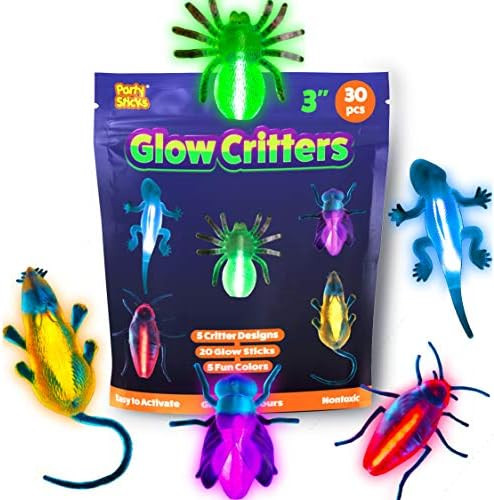Amazon.com: PartySticks Glow Critters 30pk Glow in The Dark Bug Toys and Glow Sticks - 3 Inch Fak... | Amazon (US)