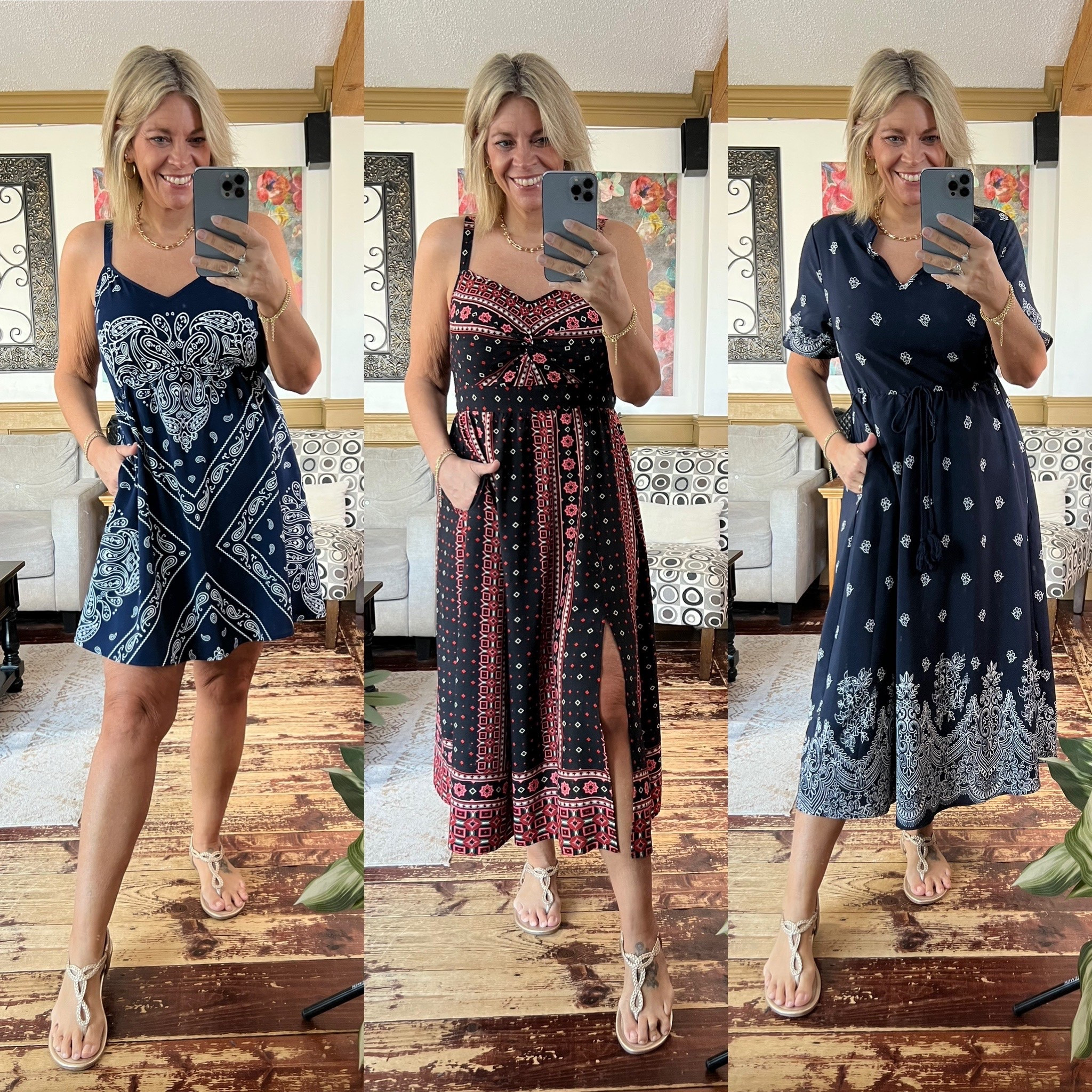 Wearing size 12 in each of these boho style dresses 👗 

#LTKOver40 #LTKSeasonal #LTKMidsize