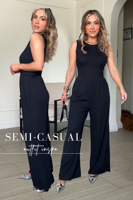 Semi casual outfit inspo 🙌🏼🤩

✔️ wearing a size small in this jumpsuit it has lots of stretch and incredibly comfortable! 

#LTKWorkwear #LTKU #LTKFindsUnder50