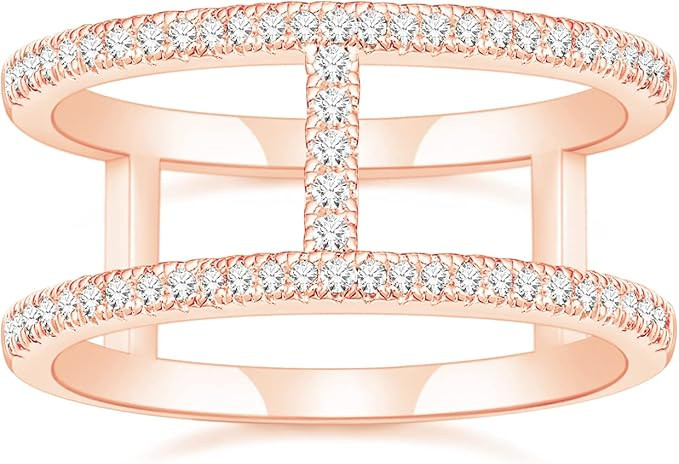 SHINYSO Wedding Band for Women Half Cubic Zirconia Eternity Engagement Ring Gold/Silver/Rose Gold... | Amazon (US)