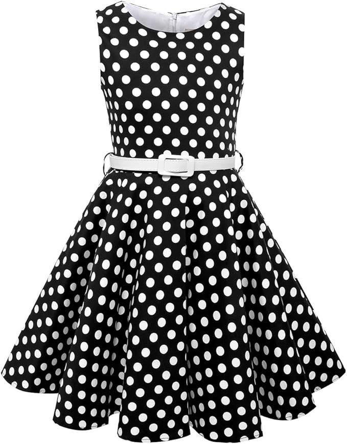 HB HBB MAGIC Girls Vintage Dress 50s Retro Twirling Special Occasion Dresses Size 6-14 Sleeveless... | Amazon (US)