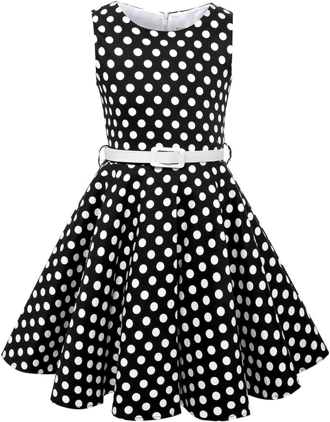 HB HBB MAGIC Girls Vintage Dress 50s Retro Twirling Special Occasion Dresses Size 6-14 Sleeveless... | Amazon (US)