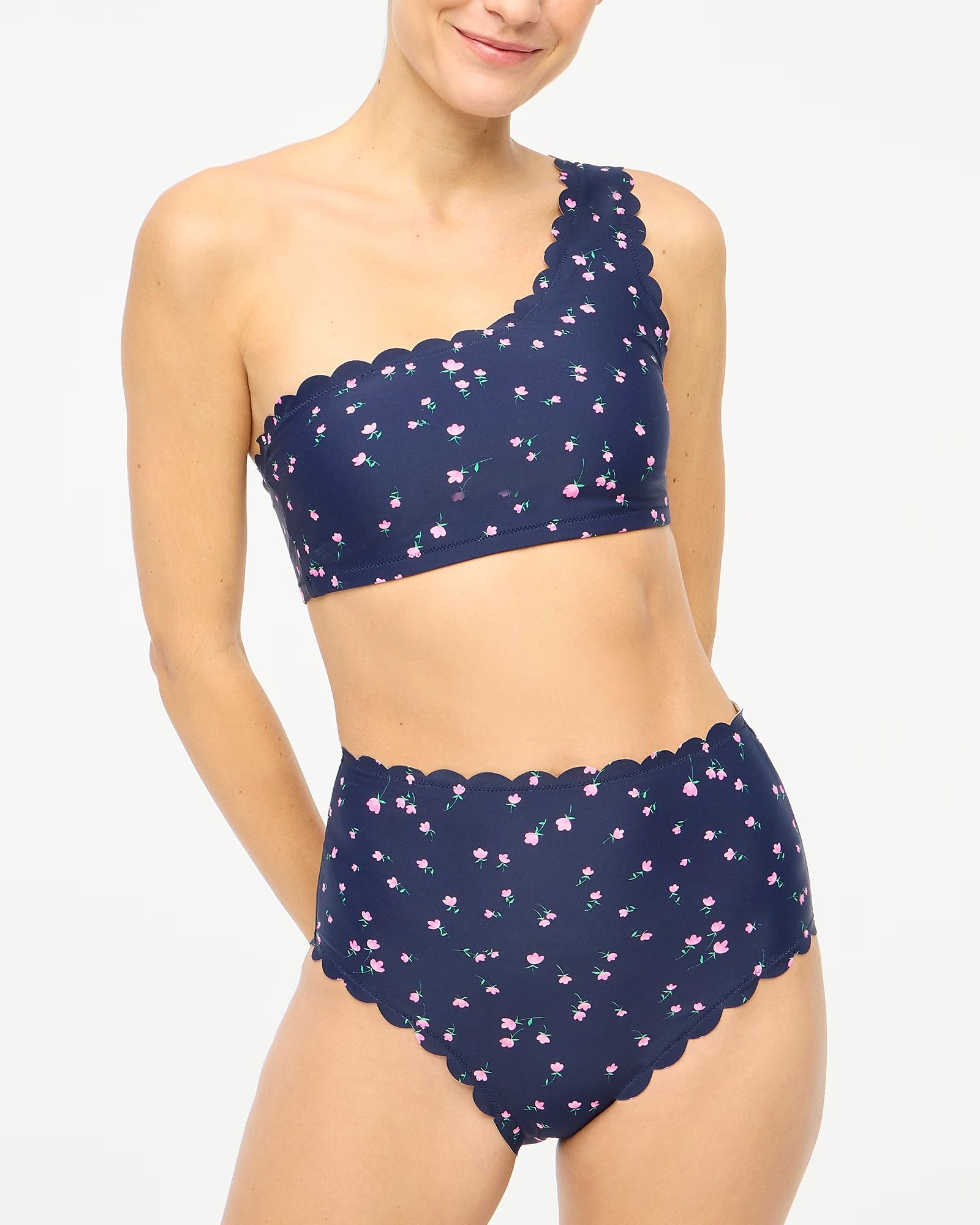 Scalloped high-waisted bikini bottom | J.Crew Factory