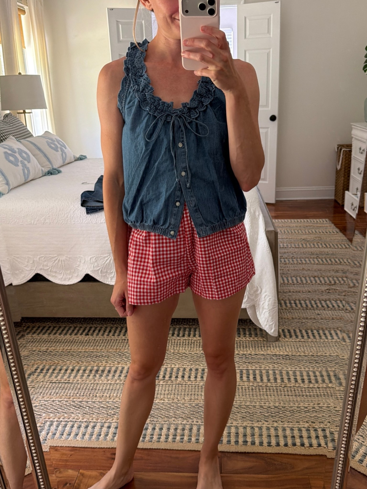 OBSESSED with this denim ruffle tank that’s only $24 - perfect paired with shorts or maxi skirt all summer long!

#LTKootd #LTKgrwm #LTKSeasonal