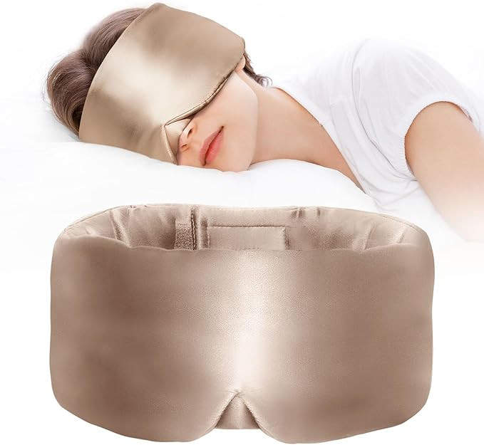 Satin Sleep Mask - Updated Design Light Blocking Eye Mask for Men and Women, Soft and Comfortable... | Amazon (US)
