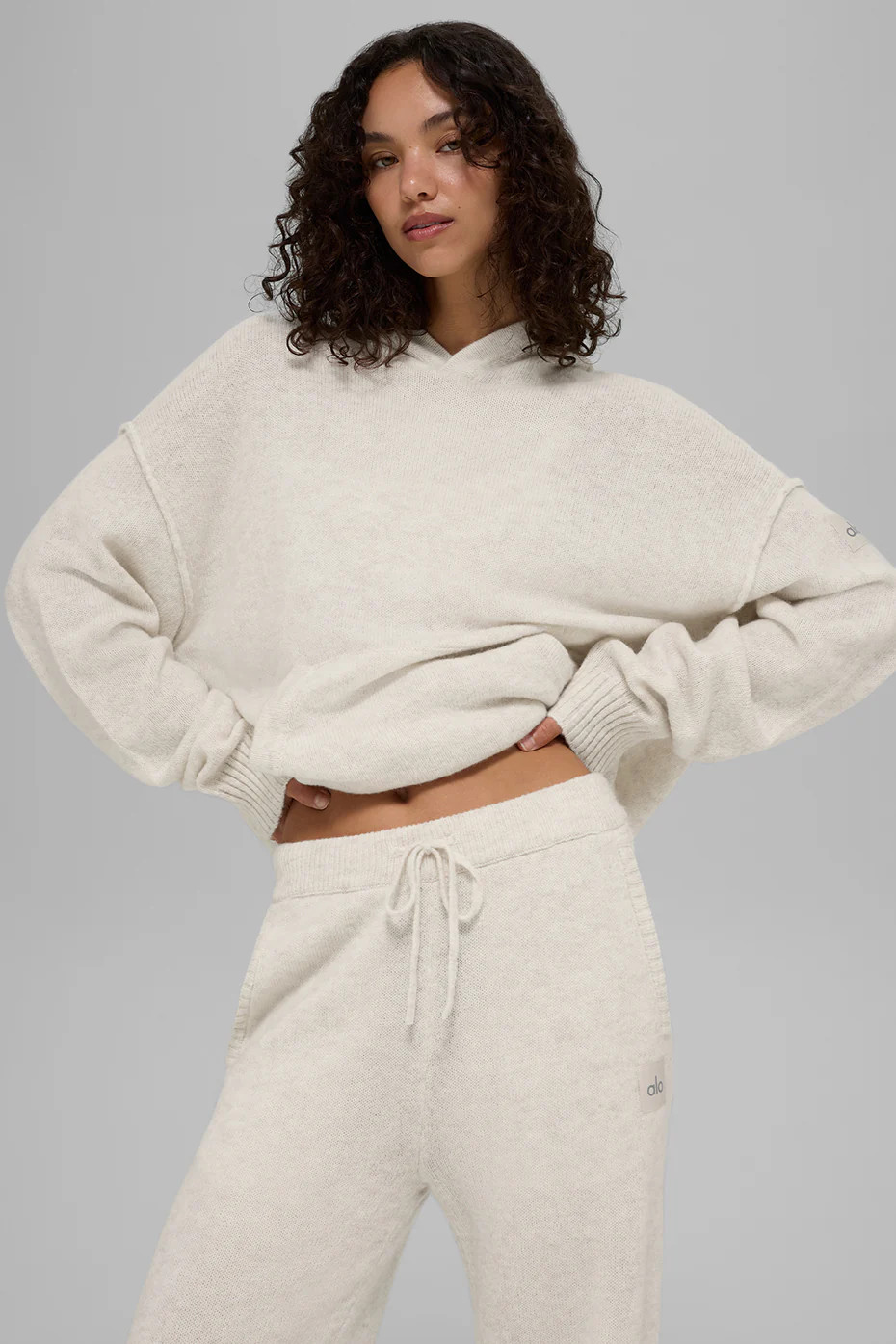 ALO | Wool�Cashmere New Class Hoodie in Bone Heather Beige, Size: XL | Alo Yoga (US)